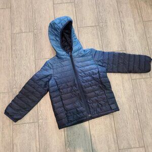 Gap kids boys blue ombre lightweight puffer winter jacket size XS